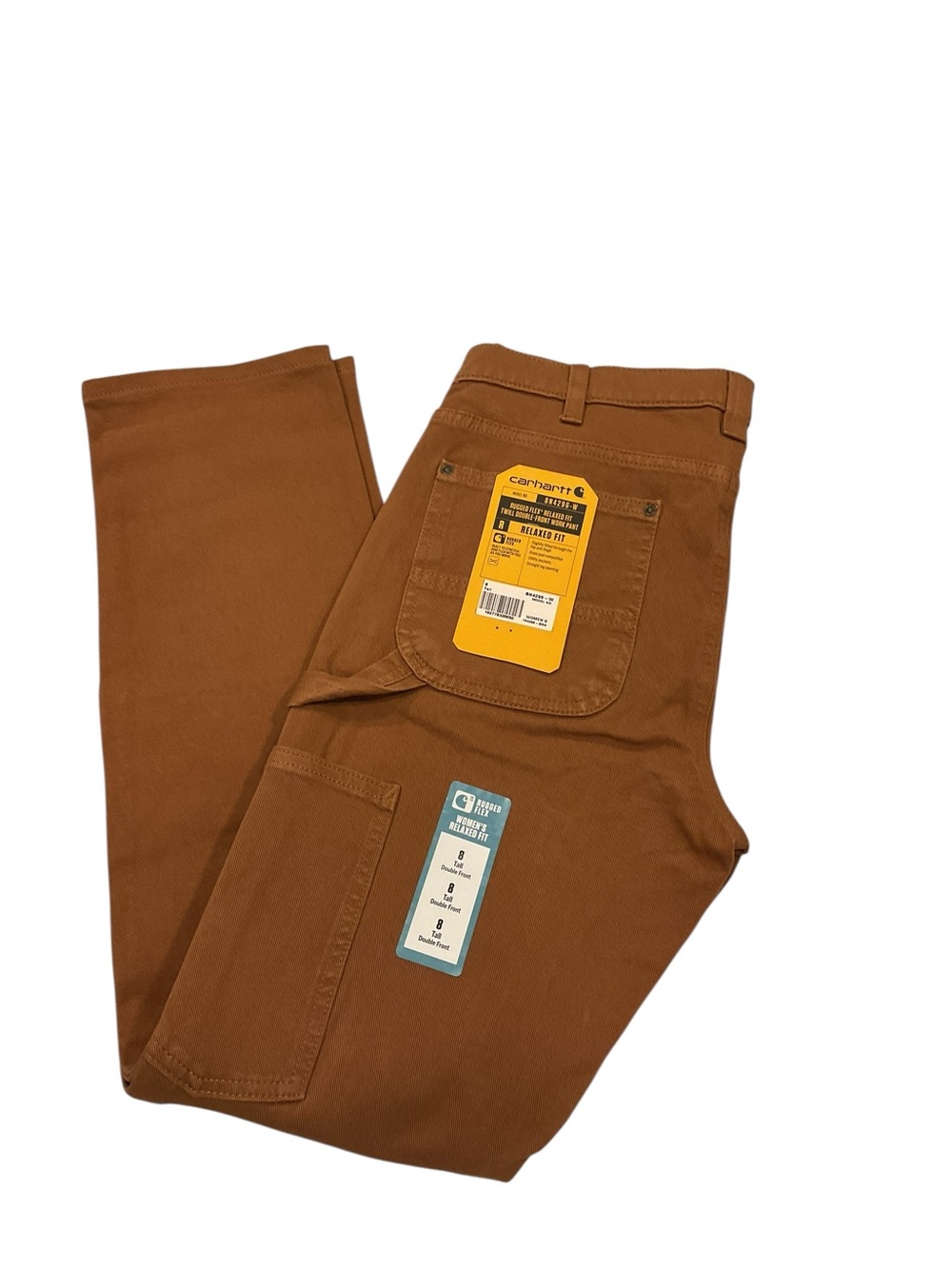 Carhartt Rugged Flex Twill Double-Front Work Pant Brown BN4296-W 8 Tall